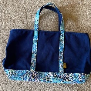 Lilly Pulitzer Mercato navy blue Beach Tote